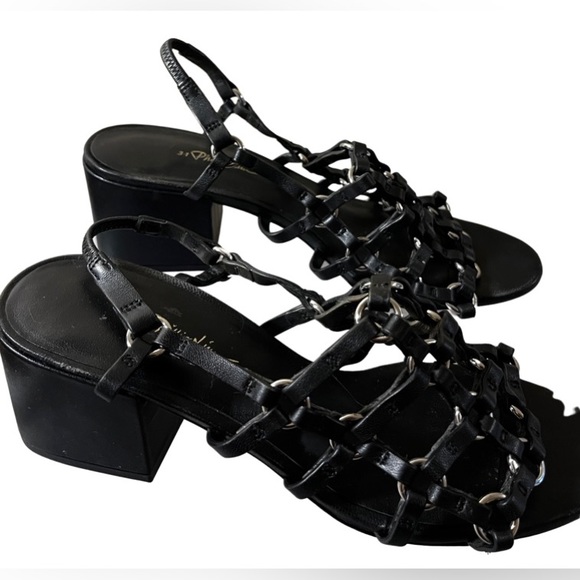 3.1 PHILIP LIM Leather Cube Cage Sandal Block Heel Sz 36.5 EU 6 US $495 - Picture 2 of 4